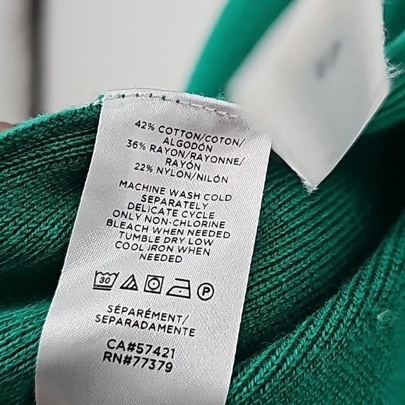 Ann Taylor Green Knee Length Duster Sweater w Rolled Sleeves+Side Slits - Picture 12 of 17